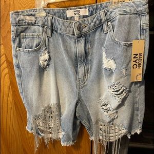 New never worn still with tag rhinestone hand sewn shorts